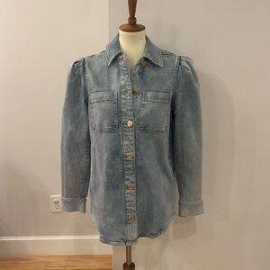 Express puff sleeve denim shacket